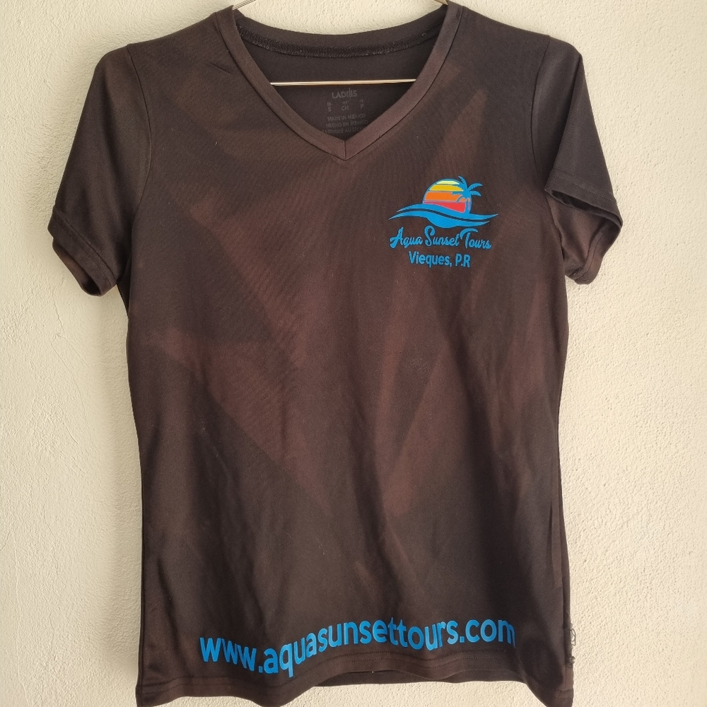 Black Athletic Performance V Neck Vieques Puerto Rico Bio Bay